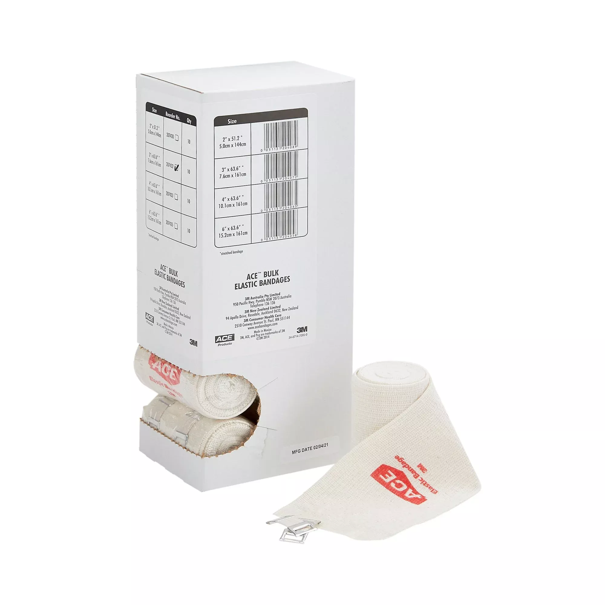 3M™ Ace™ Clip Detached Closure Elastic Bandage, 3 Inch x 5 Yard, 1 Each