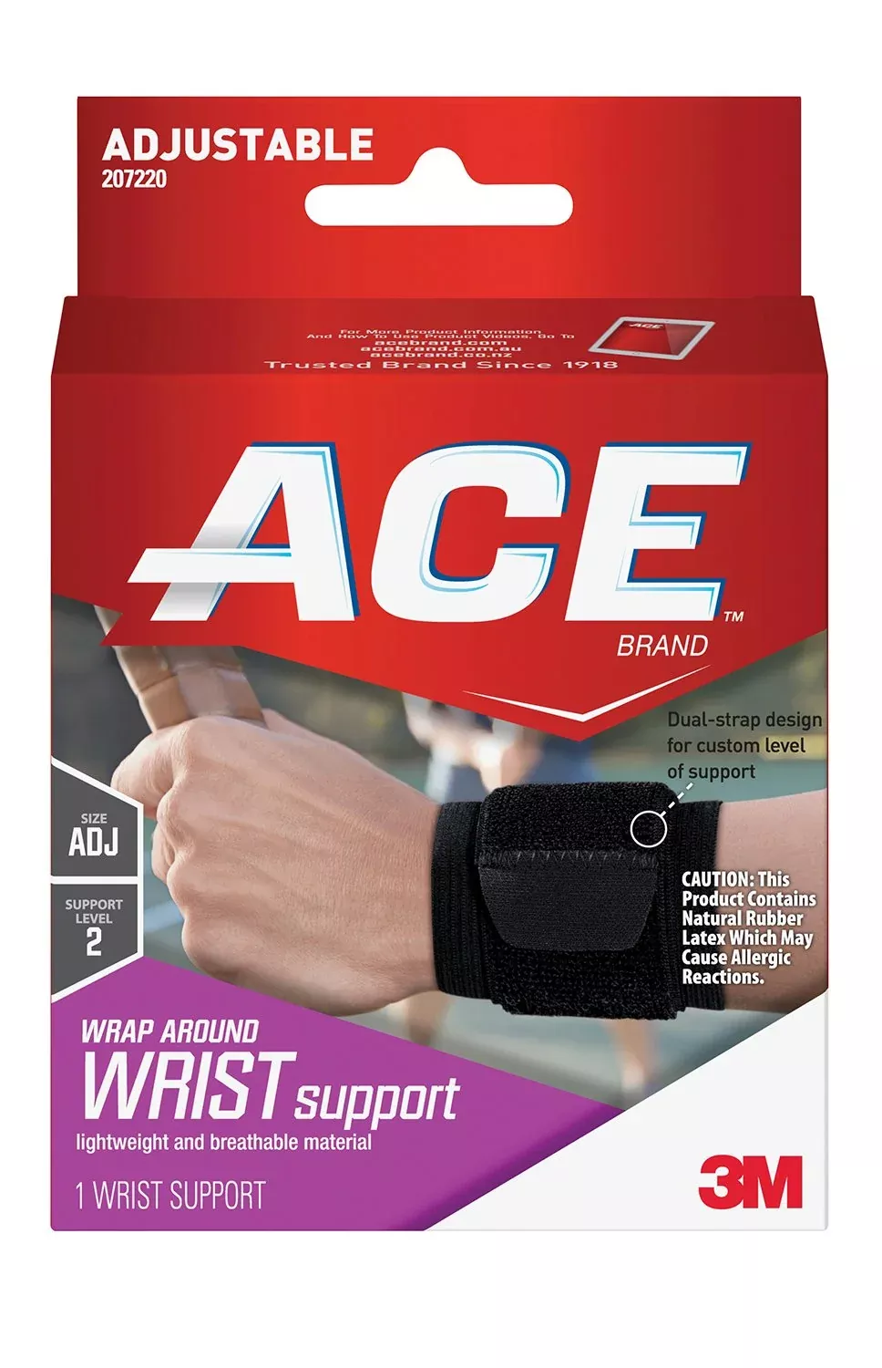 3M™ Ace™ Low-Profile Left- or Right-Hand Wrist Support with Wraparound Cotton, 1 Each