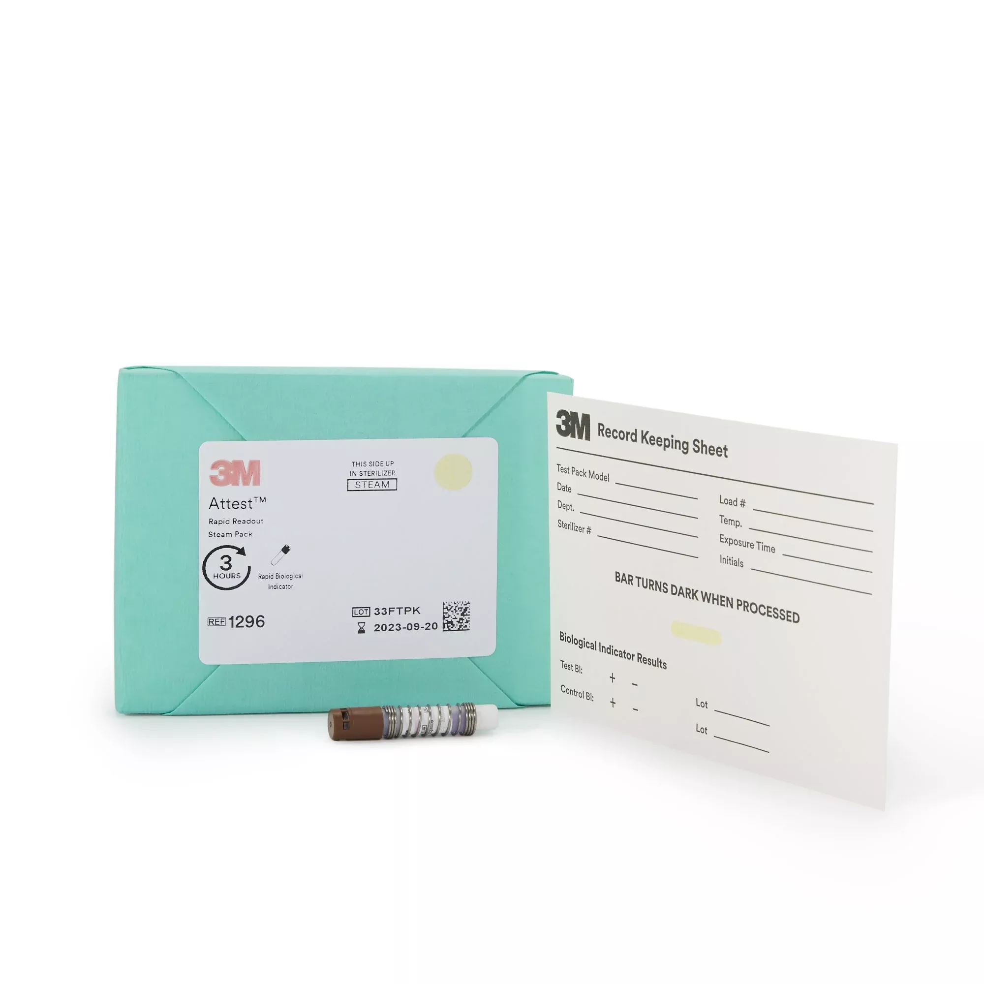 3M™ Attest™ Rapid Readout Sterilization Biological Indicator Pack, 1 Case of 25