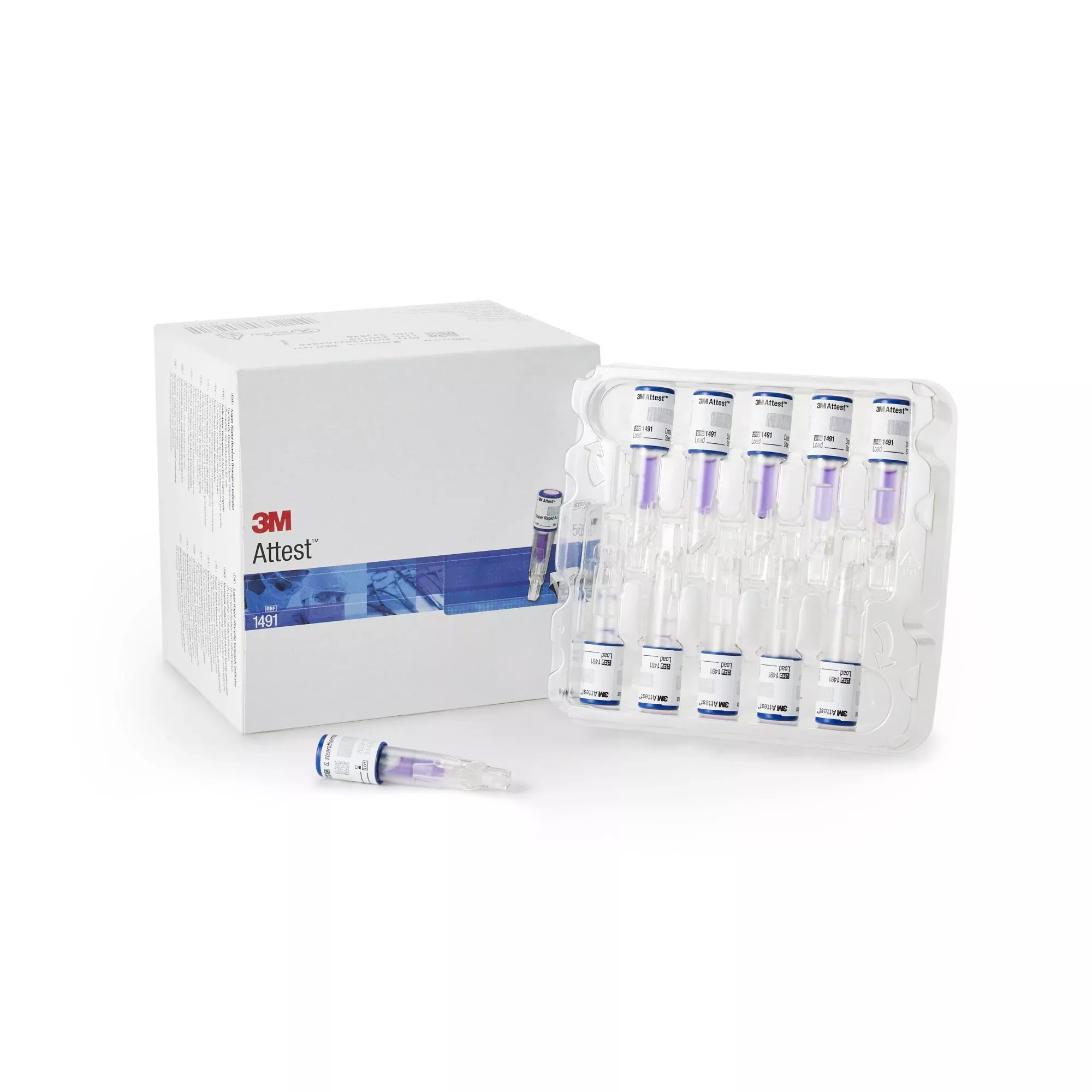 3M Attest Rapid Readout Sterilization Biological Indicator Vial, 1 Case of 200