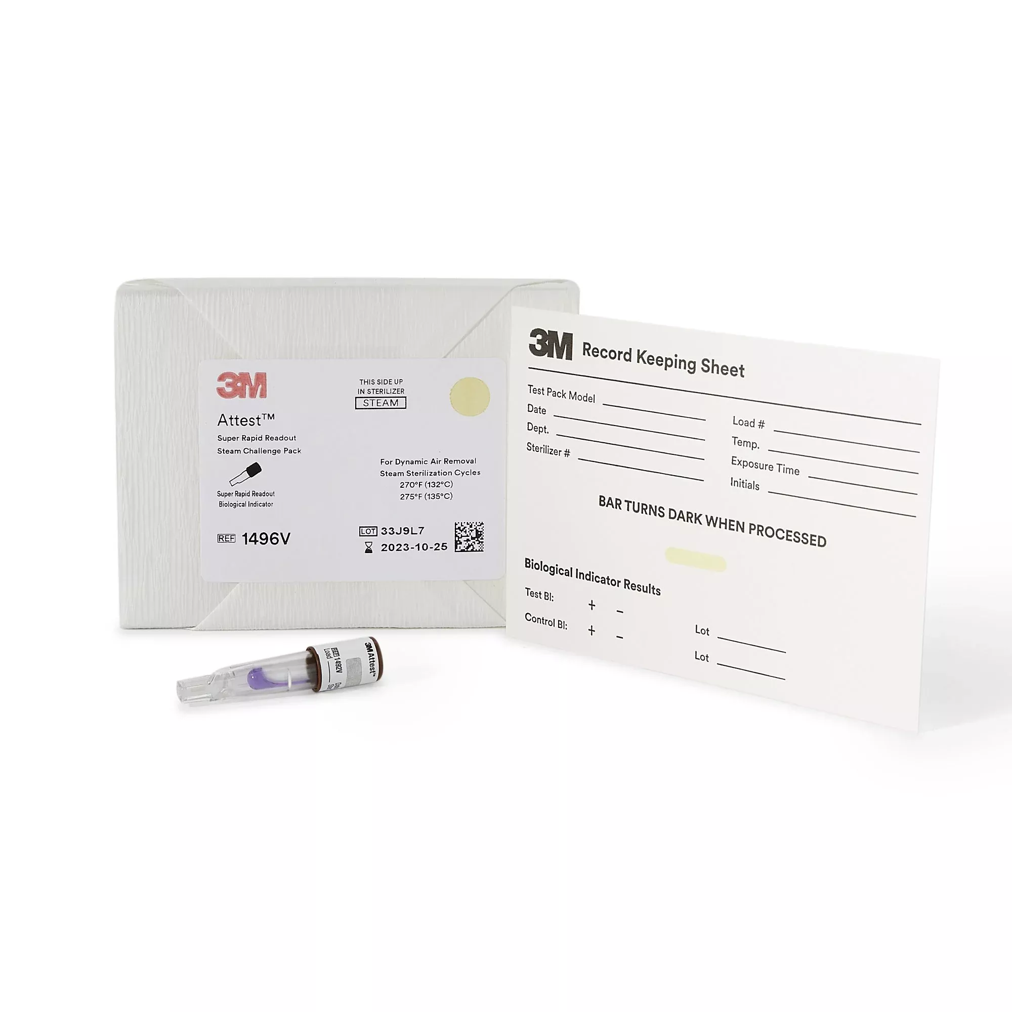 3M™ Attest™ Super Rapid Readout Sterilization Biological Indicator Challenge Pack, 1 Case of 24
