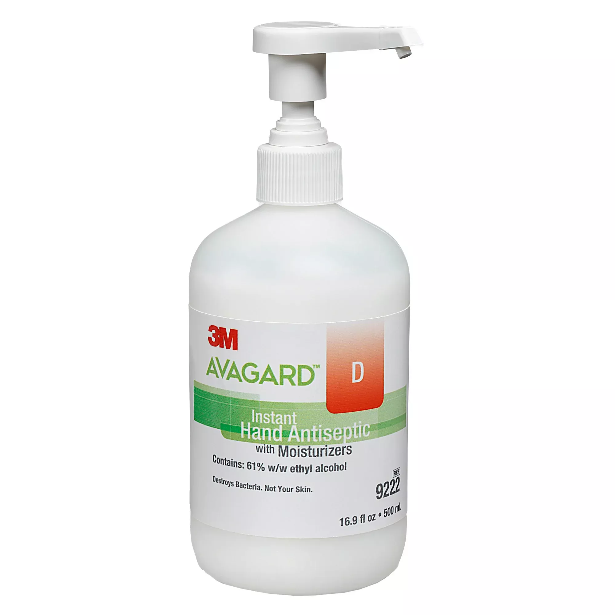 3M Avagard D Hand Antiseptic, 16 oz, Pump Bottle, 1 Case of 12