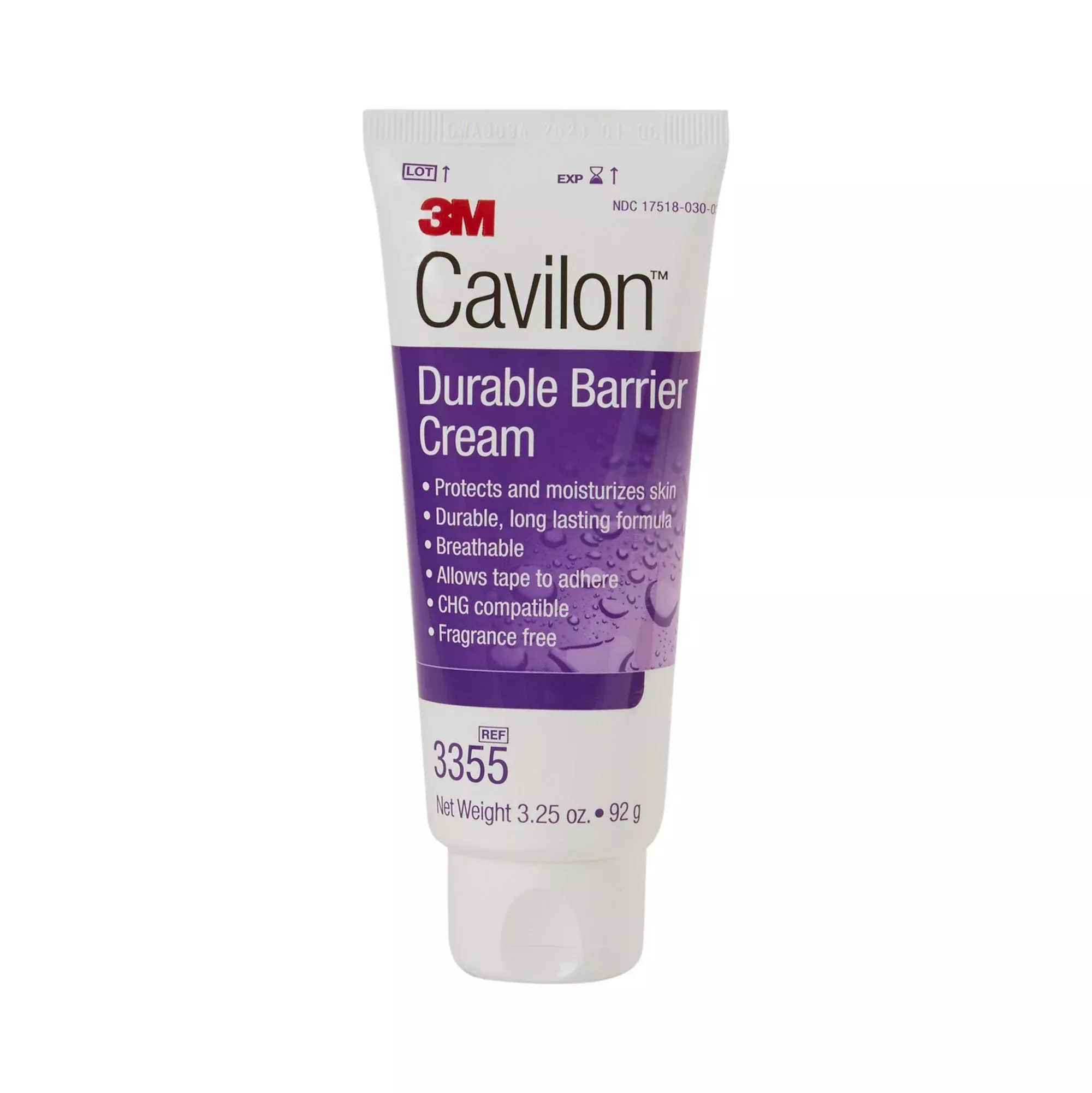 3M Cavilon Barrier Cream, 3.25 oz Tube, Unscented, Hypoallergenic, 1 Each