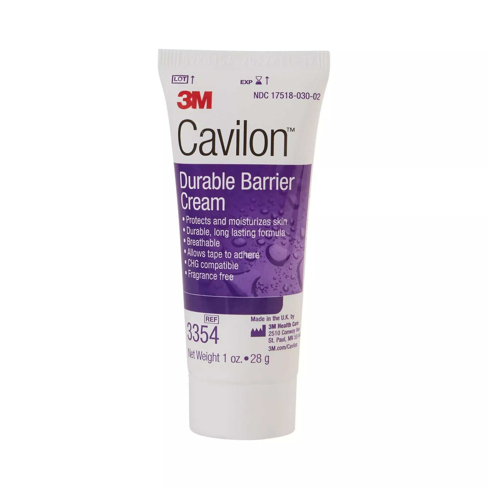 3M Cavilon Skin Protectant, Unscented Cream, 28 Gram Tube, 1 Case of 48