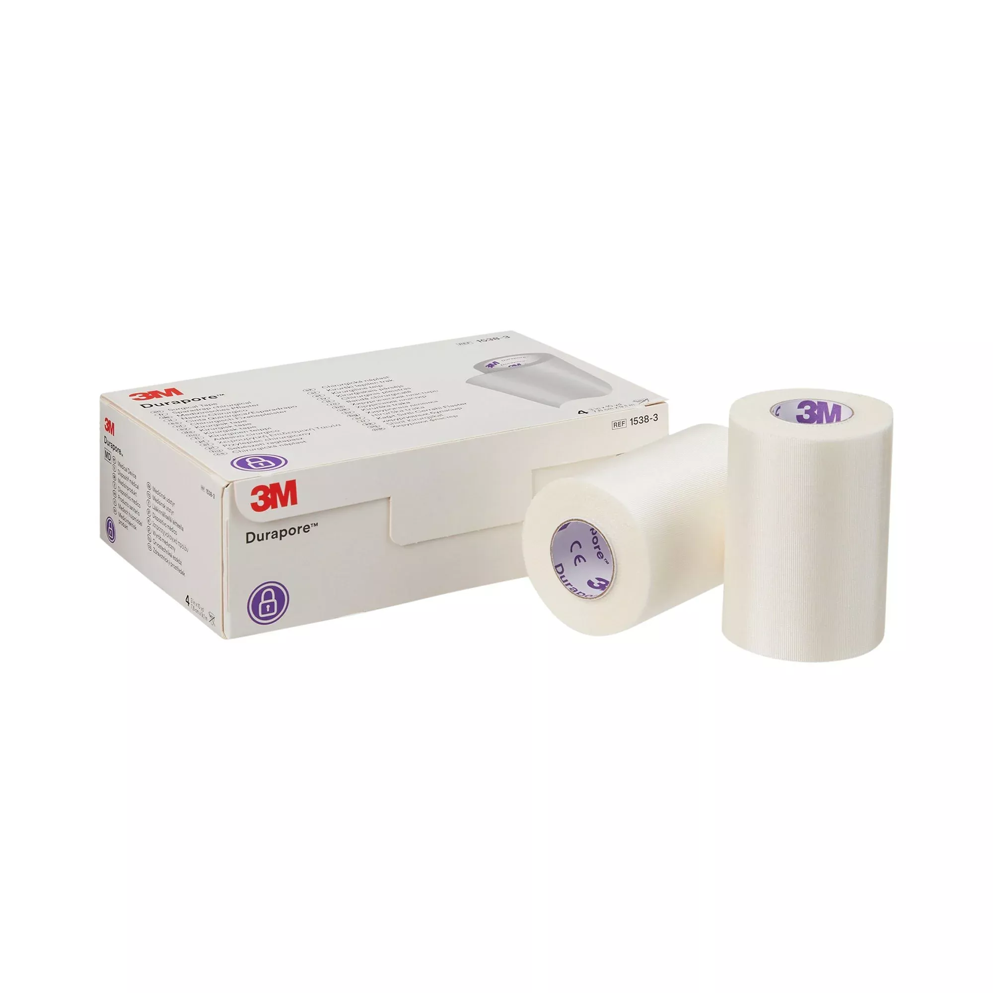 3M™ Durapore™ Silk-Like Cloth Medical Tape, 3 Inch x 10 Yard, White, 1 Case of 40