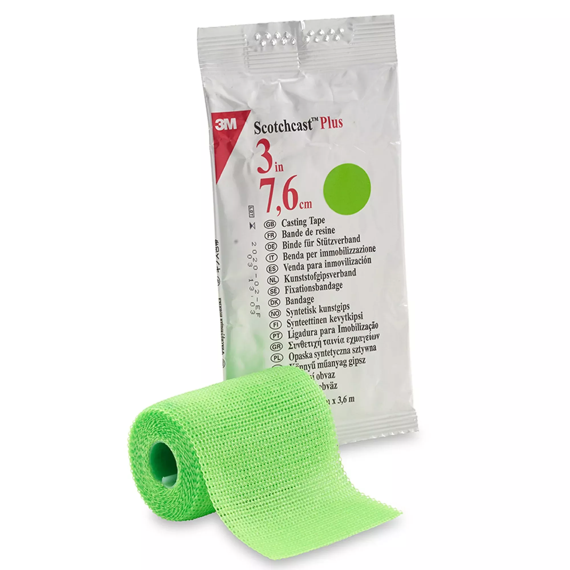 3M™ Scotchcast™ Plus Bright Green Cast Tape, 3 Inch x 4 Yard, 1 Box of 10