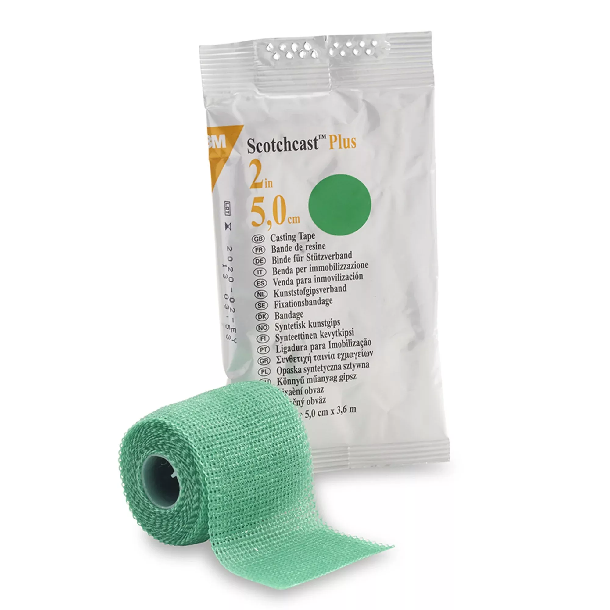 3M™ Scotchcast™ Plus Cast Tape, Green, 2 Inch x 4 Yards, 1 Box of 10