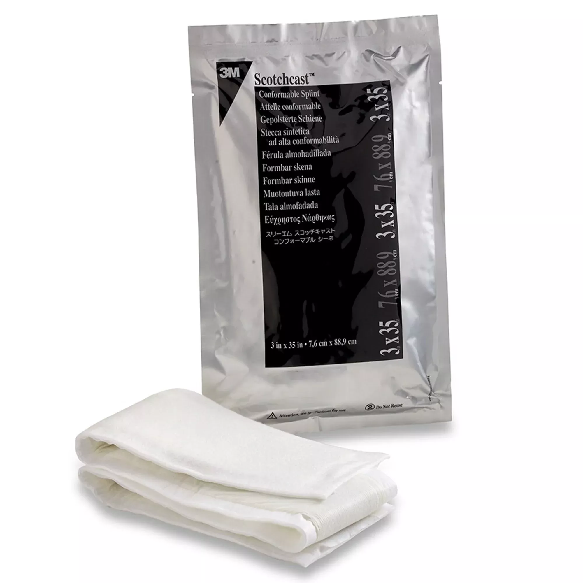 3M™ Scotchcast™ Quick Step Double Sided Felt Padded Splint, 3 x 35 Inch, 1 Case of 10