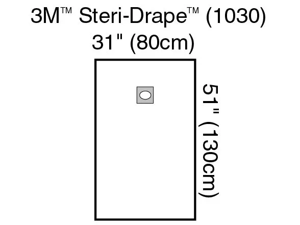 3M™ Steri-Drape™ Sterile Aperture EENT Drape, 31 x 51 Inch, 1 Case of 40