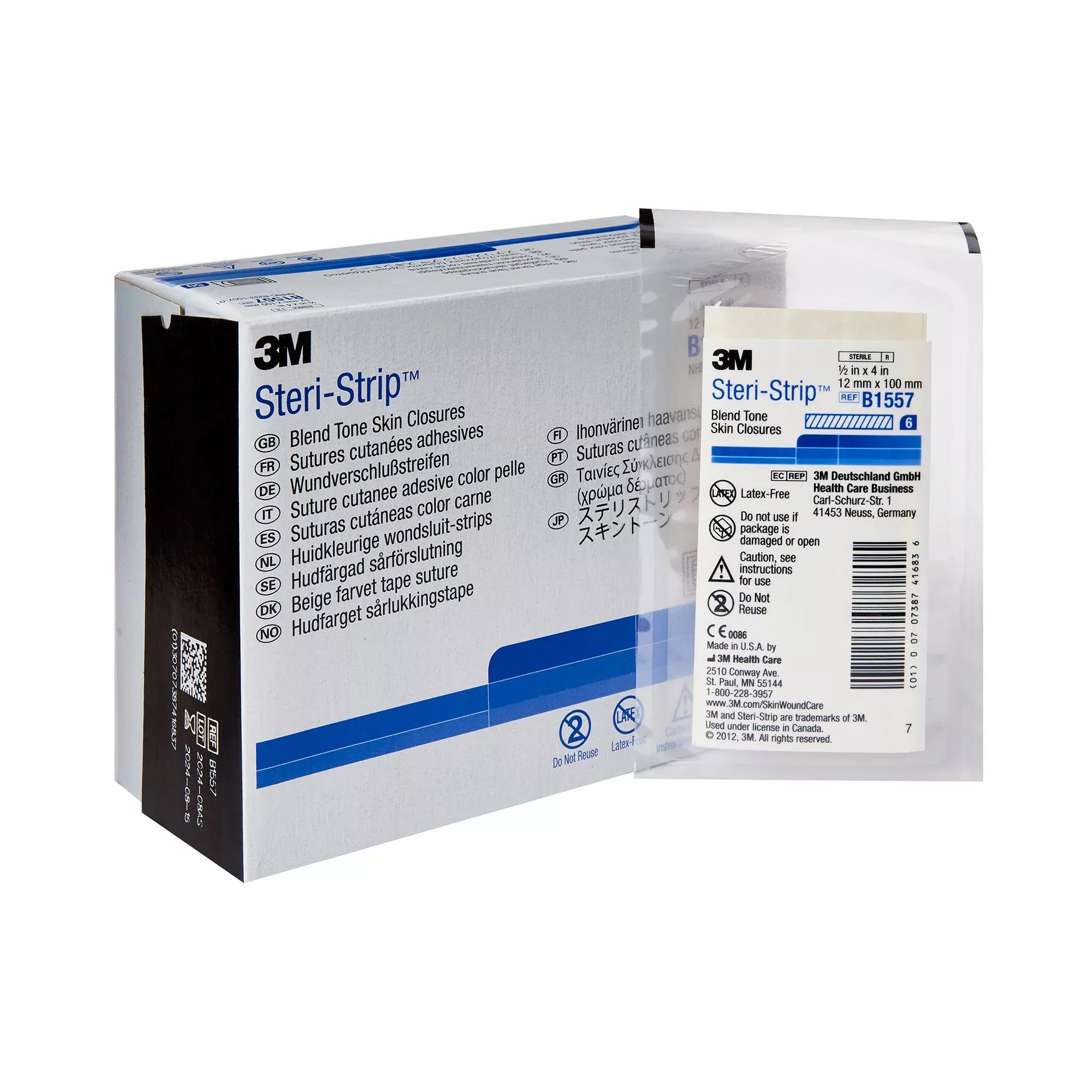 3M Steri-Strip Skin Closure Strips, Sterile, Non-woven, 1 Box of 50