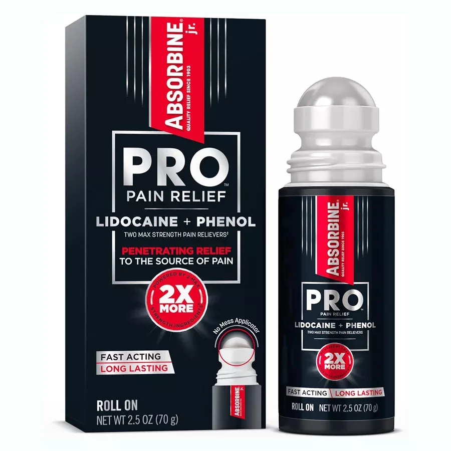 Absorbine Pro Pain Relief Lidocaine 4% Roll-On, No Mess, Non-Greasy Formula