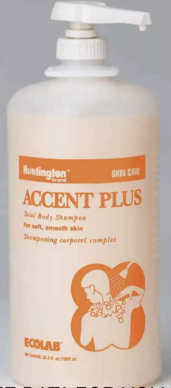 Accent Plus Pump Bottle Shampoo and Body Wash, 1 Case of 12