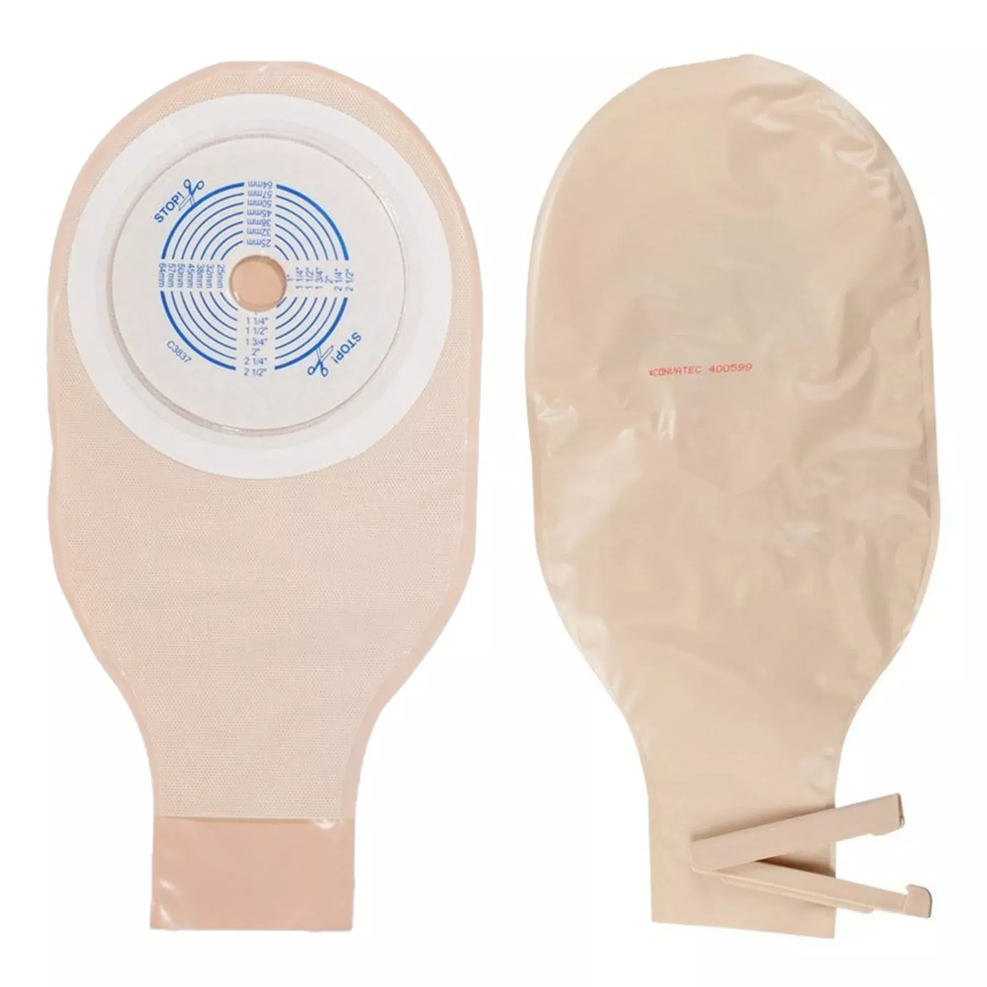 ActiveLife One-Piece Drainable Opaque Colostomy Pouch, 12 Inch Length, 3/4 to 2½ Inch Stoma, 1 Box of 10