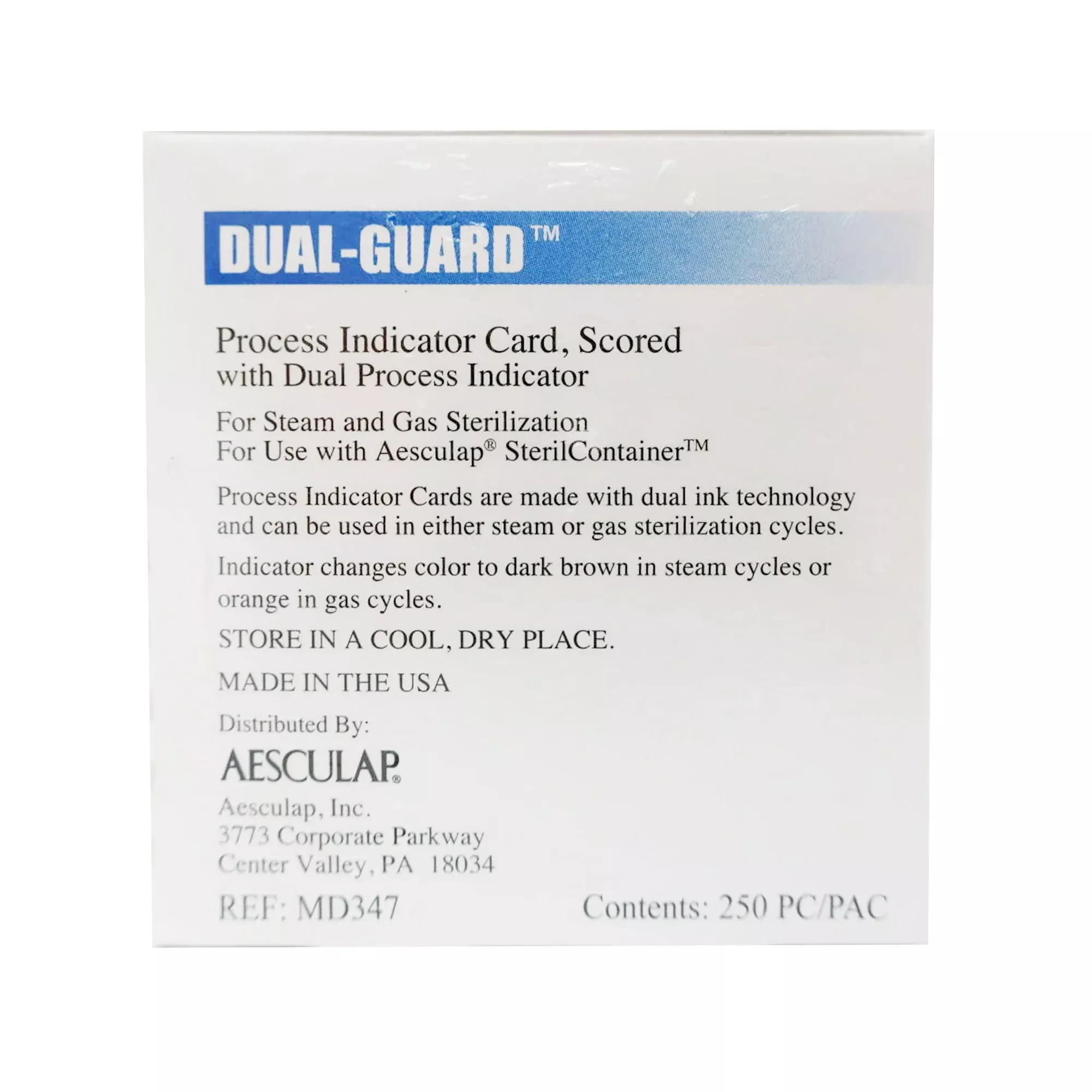 Aesculap Sterilization Process Indicator Card, 1 Pack of 250