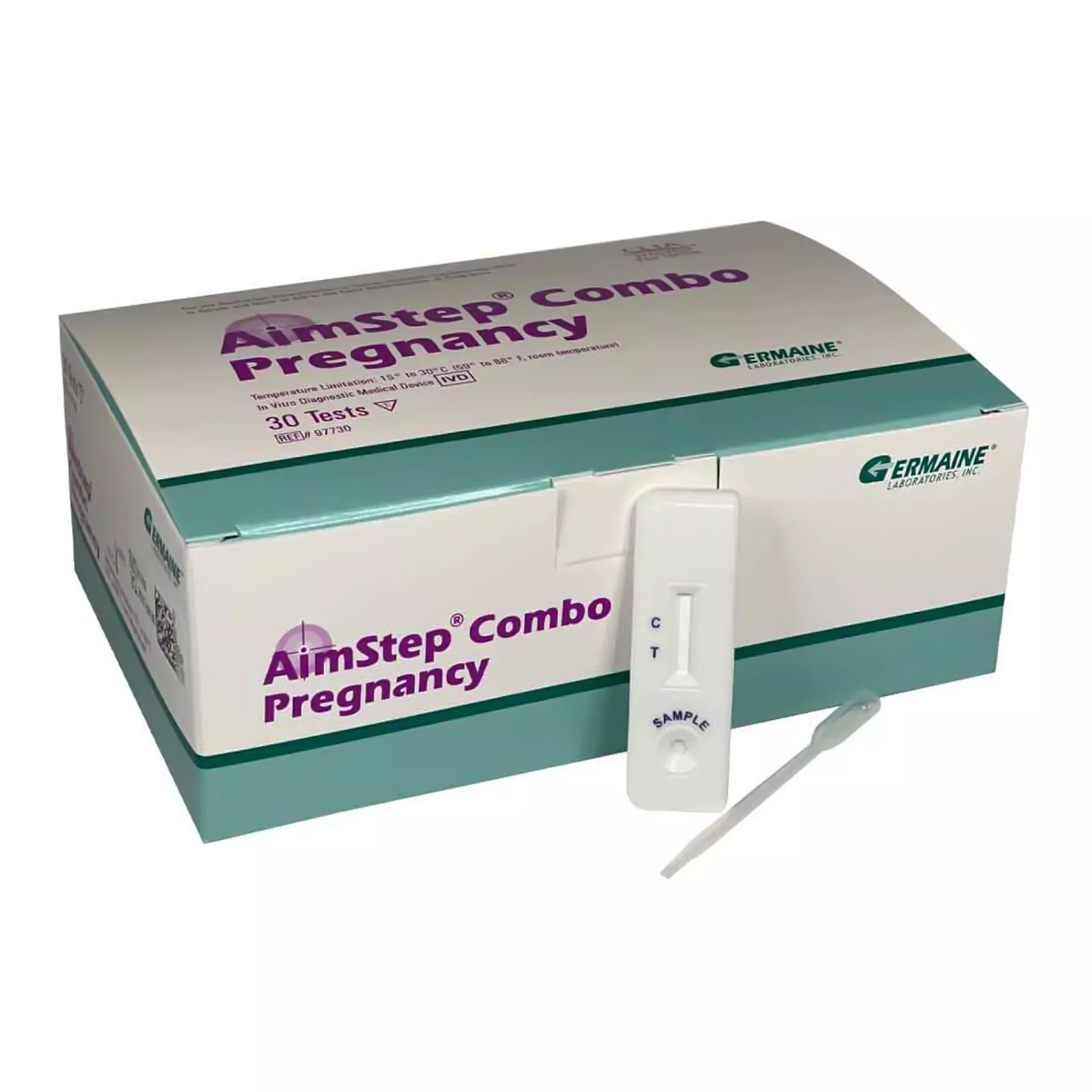 AimStep Combo hCG Pregnancy Fertility Rapid Test Kit, 1 Box of 30