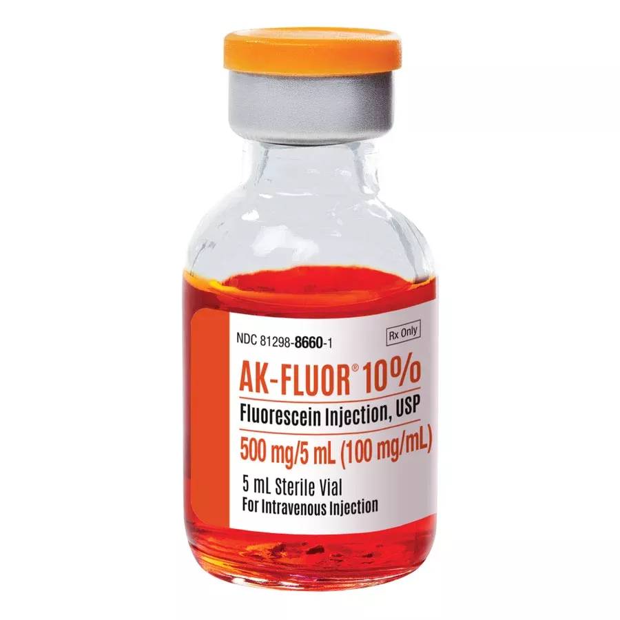 AK-FLUOR 10% Fluorescein Injection 5 mL Concentration 100 mg/mL, 12/Box (RX)