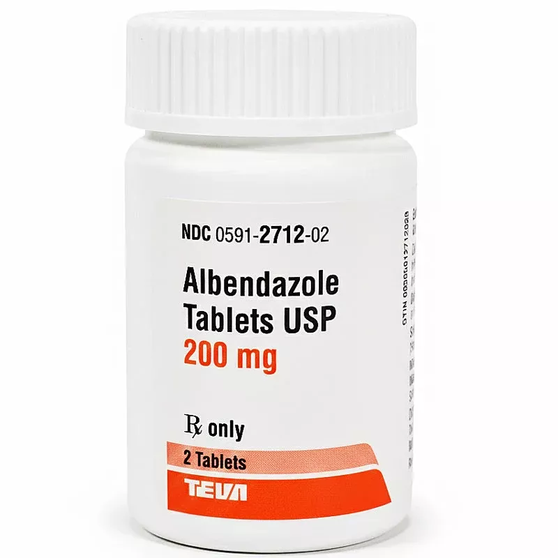 Albendazole Tablets 200 mg by Teva Pharma (2-Pack)