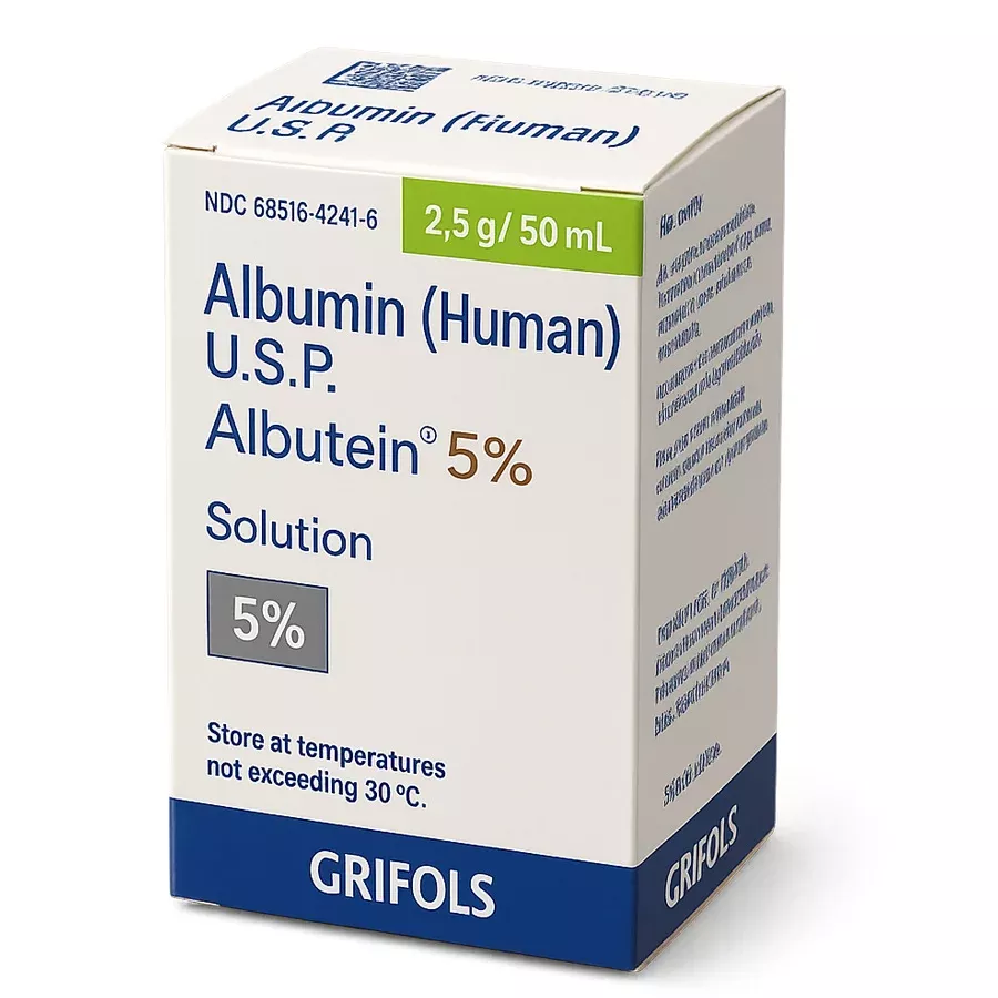 Albumin Human 5% Solution, Preservative-free 50 mL (Rx)