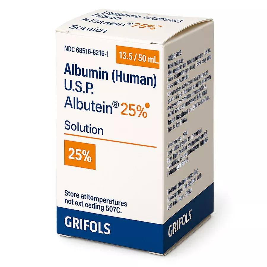 Albutein Human Albumin 25% Injection Single-Dose Plasma Protein Albumin Preservative-free 50 mL (RX)