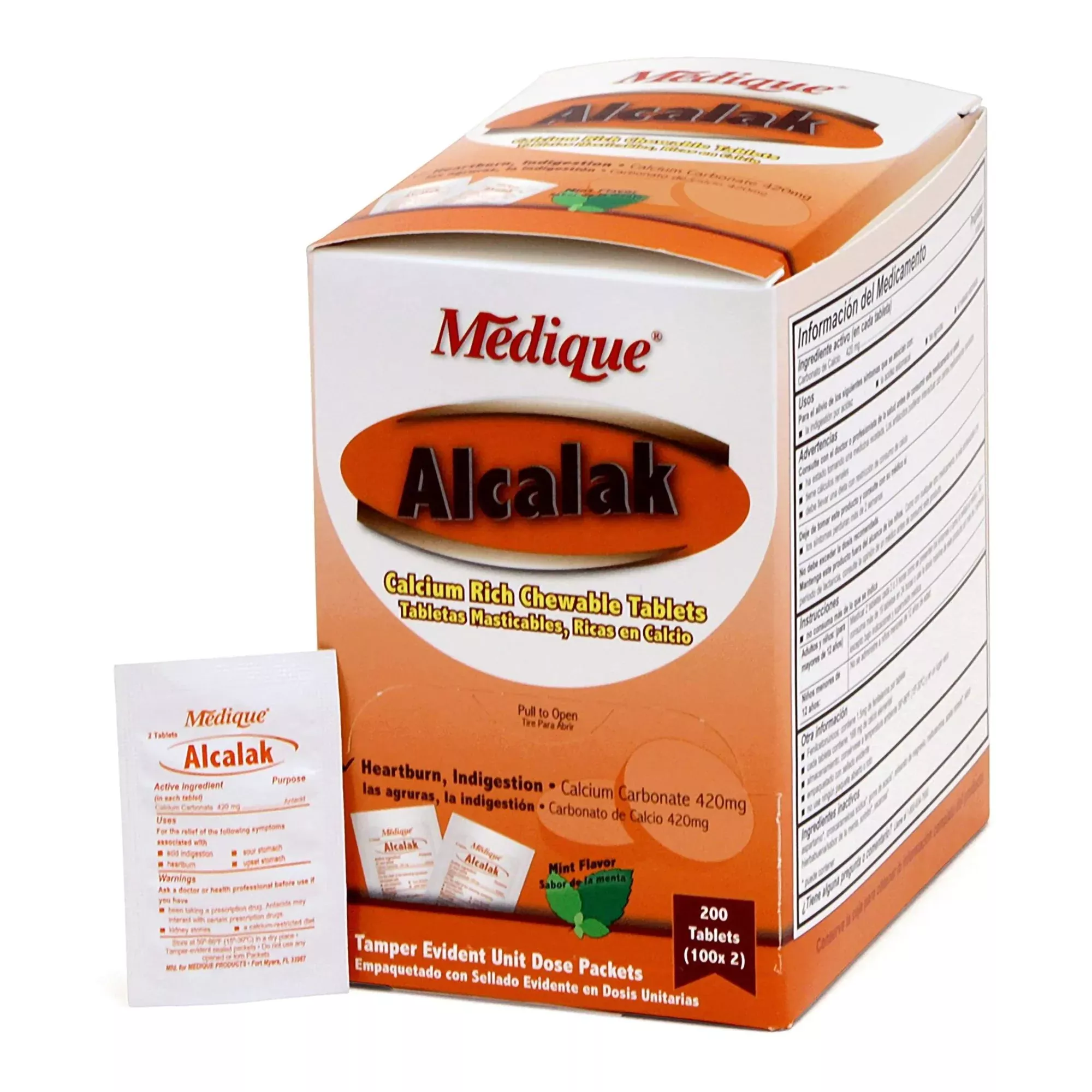 Alcalak Calcium Carbonate Antacid, 1 Case of 2400