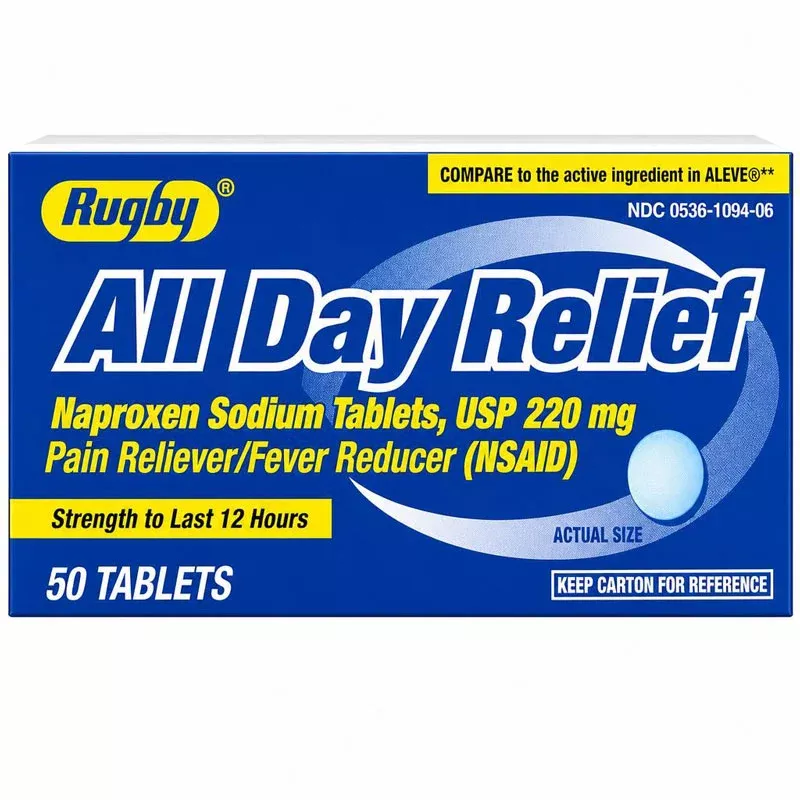 All Day Relief Naproxen Sodium 220 mg Tablets 50 Count