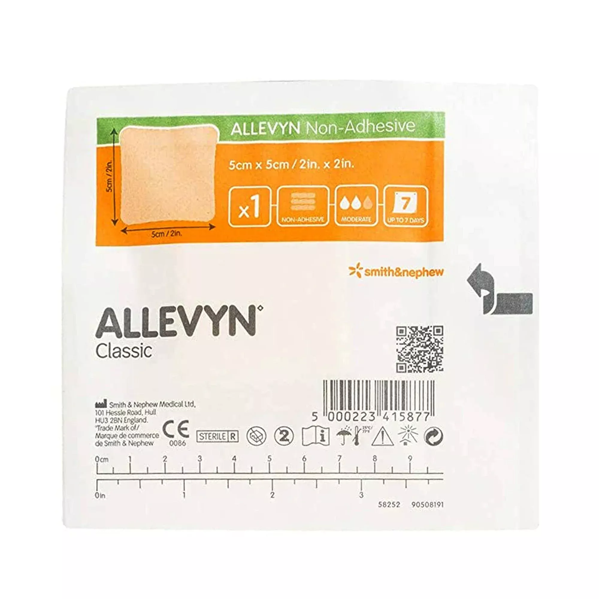 Allevyn Classic Nonadhesive without Border Foam Dressing, 2 x 2 Inch, 1 Each