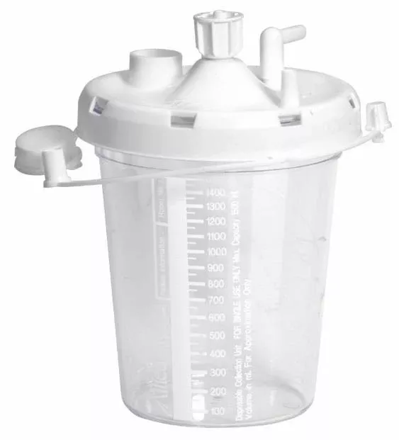 Allied Suction Canister for use with OptiVac Aspirators, 1500 mL, 1 Case of 48
