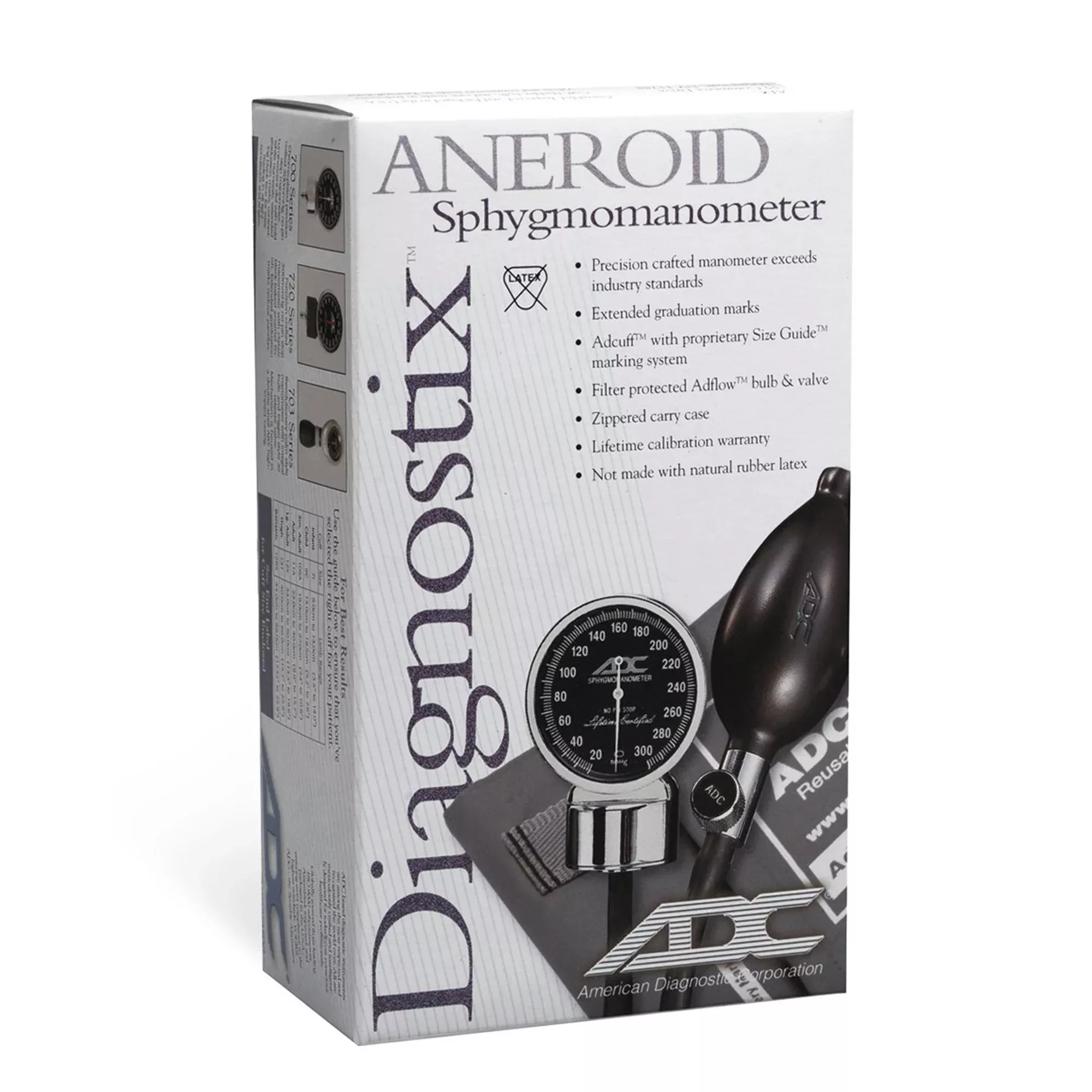 American Diagnostic Corp Diagnostic Arm Sphygmomanometer, Black, Size 11 Cuff, Pocket Size Hand Held, 1 Each