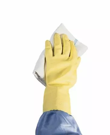 Ansell Flock Lined Latex Utility Glove, Large, Yellow, 1 Box of 12