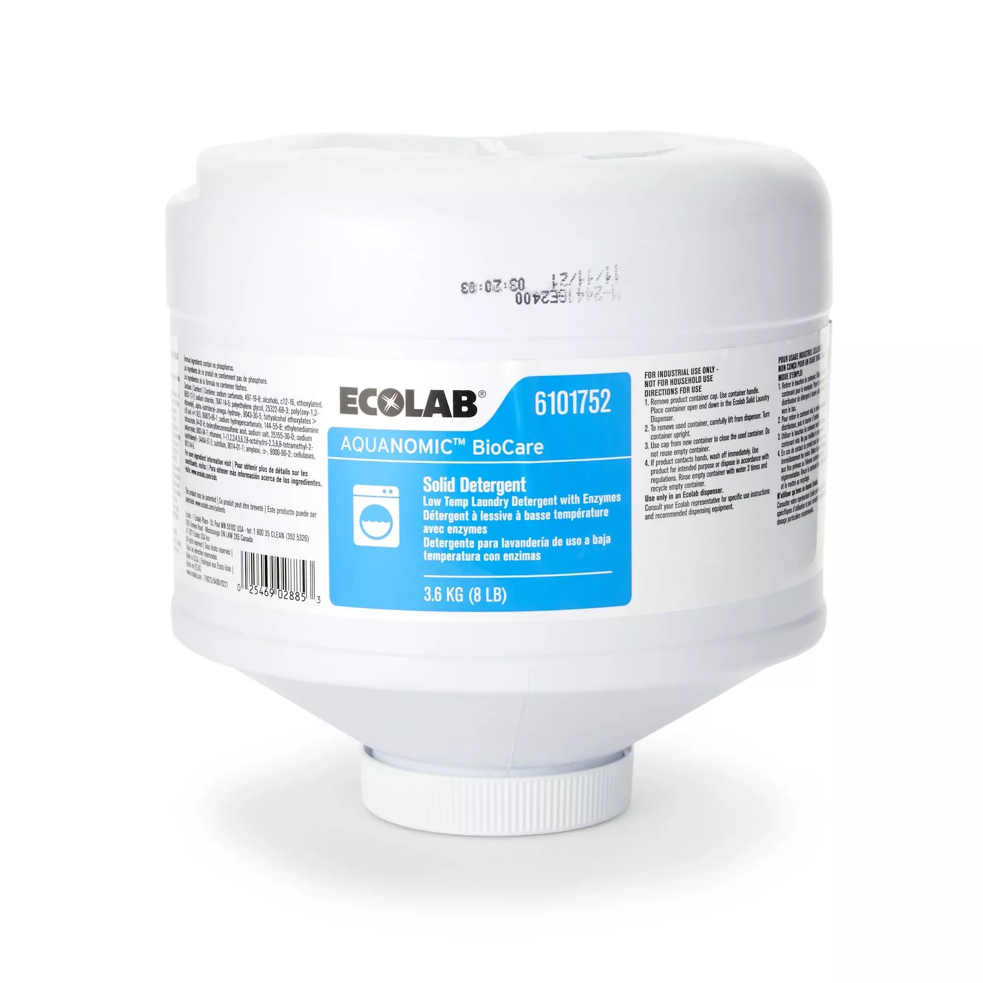 Aquanomic Biocare Solid Detergent, 8 lbs., 1 Case of 4