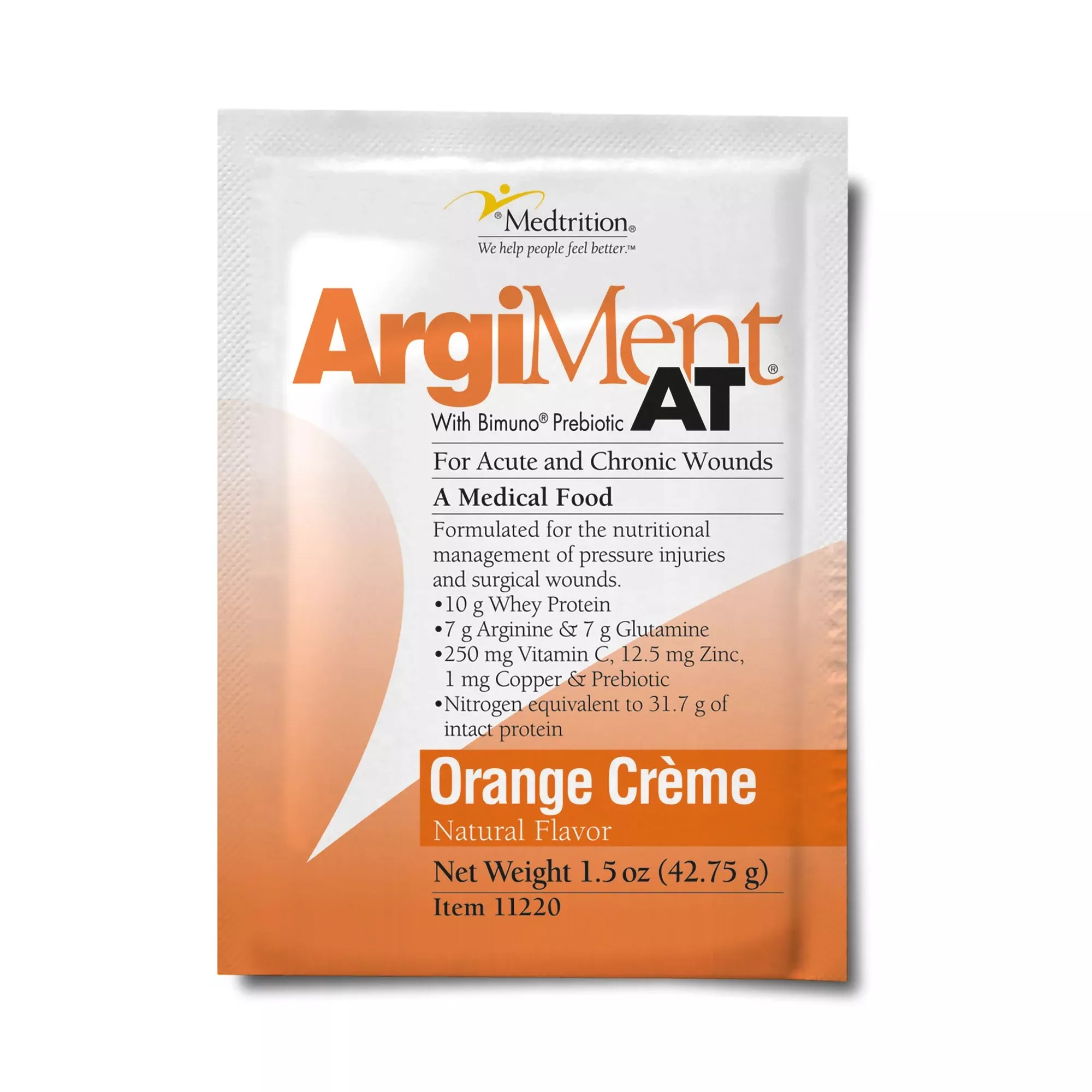 ArgiMent AT Orange Crème Oral Supplement / Tube Feeding Formula, 42.75 Gram Packet, 1 Each