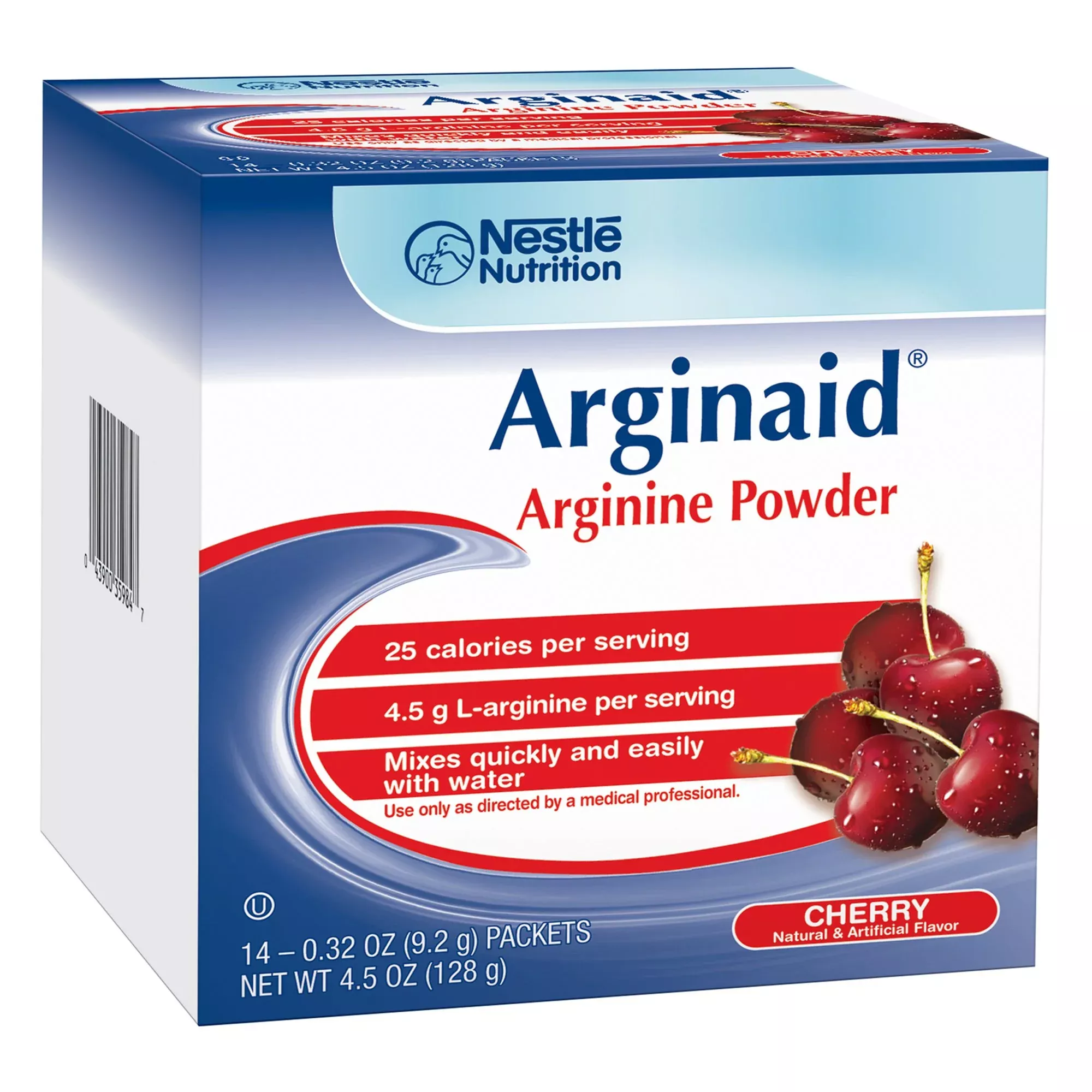 Arginaid Cherry Arginine Supplement, 0.32-ounce Packet, 1 Case of 56