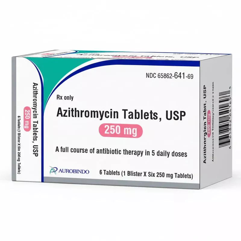 Azithromycin 250mg Tablets Antibiotic 6-Pack (RX)