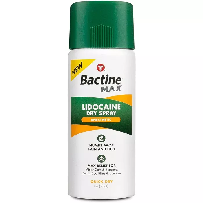 Bactine MAX Dry Spray for Pain Relief + Itch Relief with 4% Lidocaine