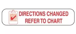 Barkley "Directions Changed Refer To Chart" Pharmacy Label, 3/8 x 1-5/8 Inch, 1 Pack of 1000