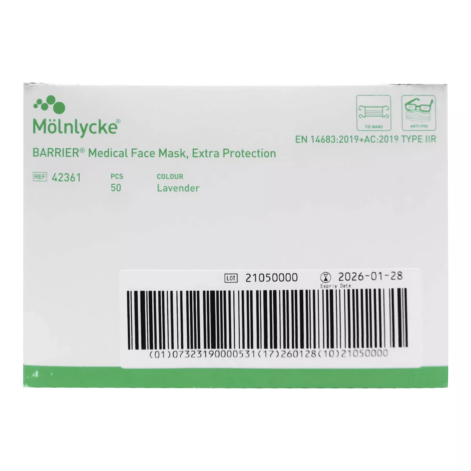 Barrier Laser Plume Surgical Mask, 1 Case of 500