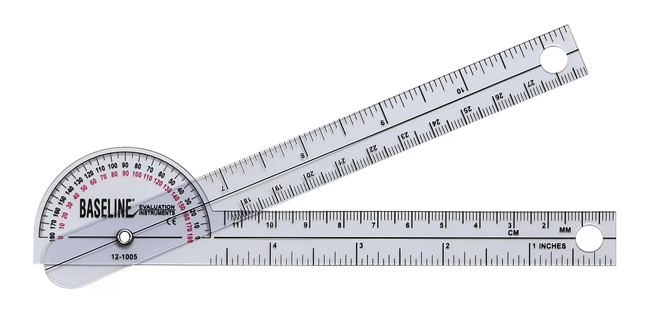 Baseline 180° Head Plastic Goniometer, 6 Inch Arms, 1 Each