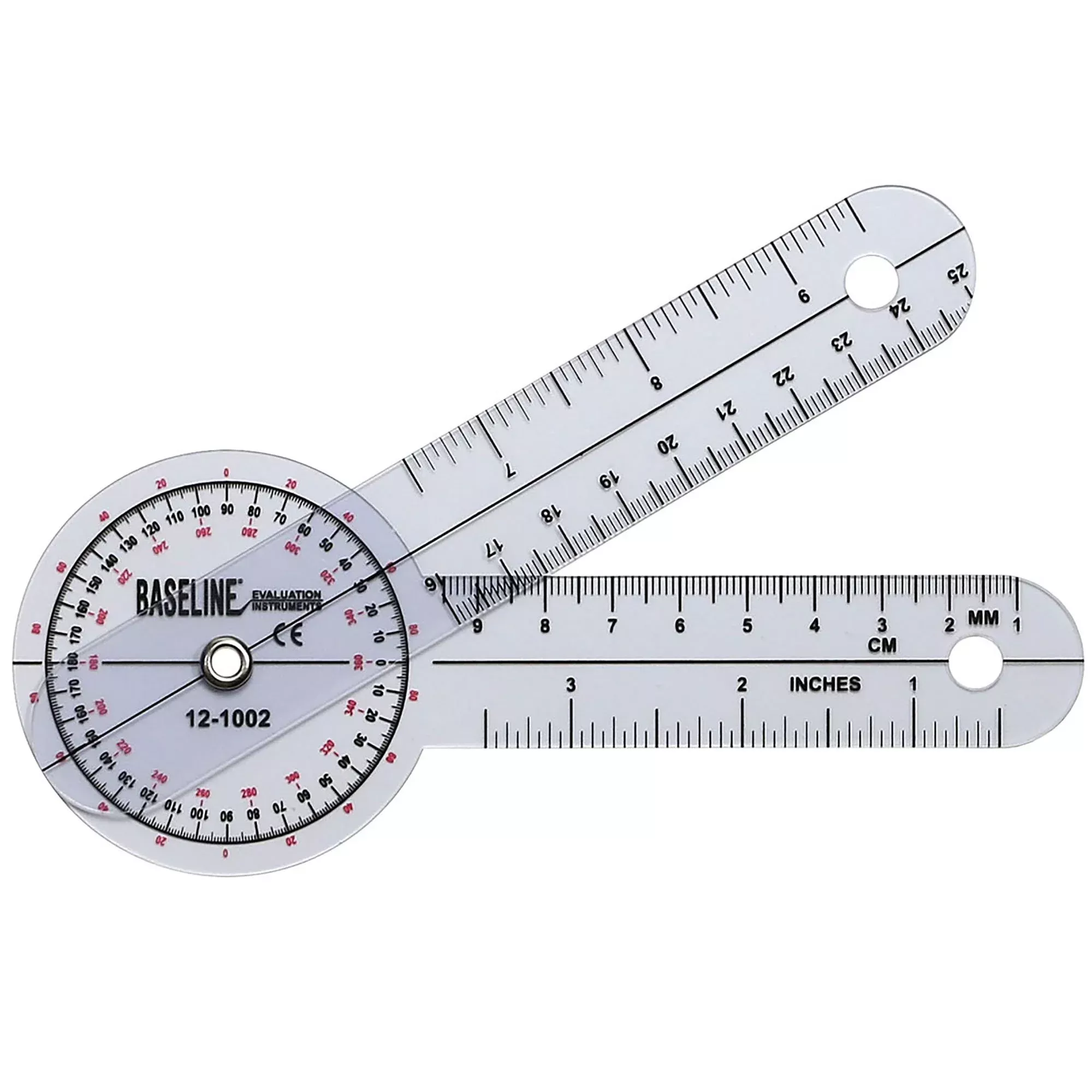 Baseline 360° Head Plastic Goniometer, 6 Inch Arms, 1 Each