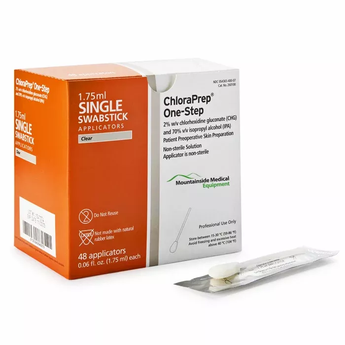 BD ChloraPrep Swabstick Applicators 1.75 ml with Chlorhexidine Gluconate and Isopropyl Alcohol , 48/Box