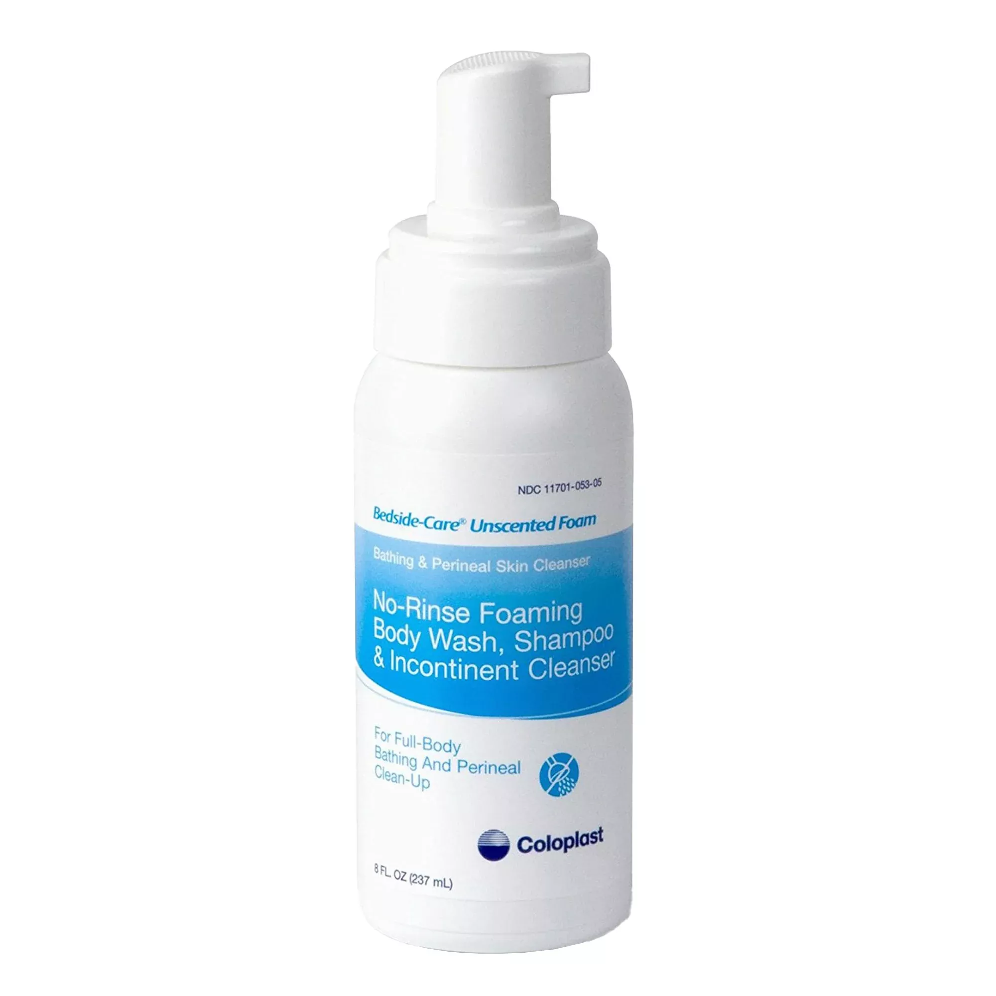 Bedside-Care Rinse-Free Shampoo and Body Wash, 8.1 oz Pump Bottle, Unscented, 1 Each