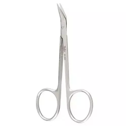 Biro Dermal Naevus Scissors 4" (103mm) Angled on Flat with Sharp Outside Edges by Integra