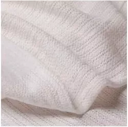 BLANKET THERMAL 66X90 WHT 100% COTTON