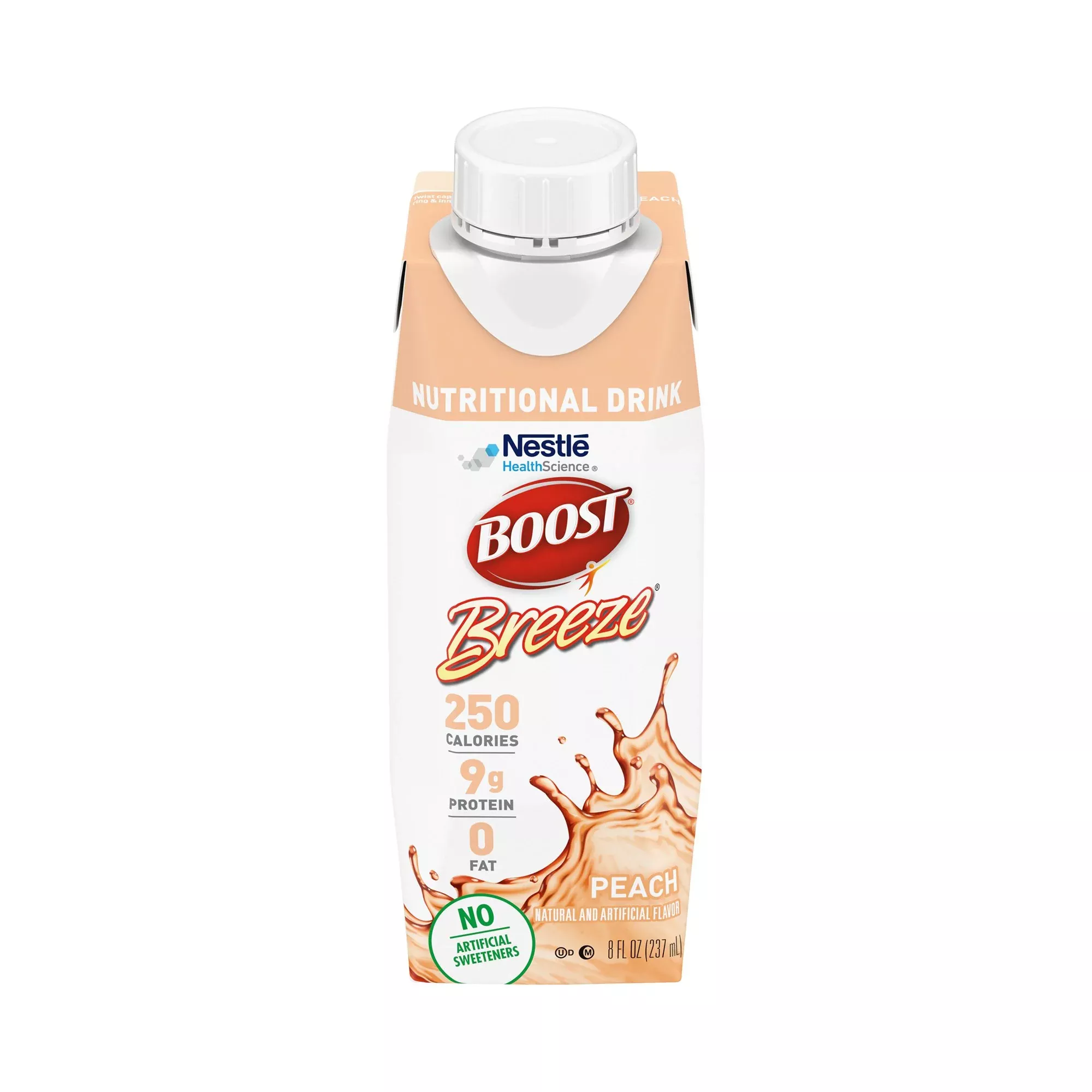 Boost Breeze Peach Oral Supplement, 8 oz. Carton, 1 Each