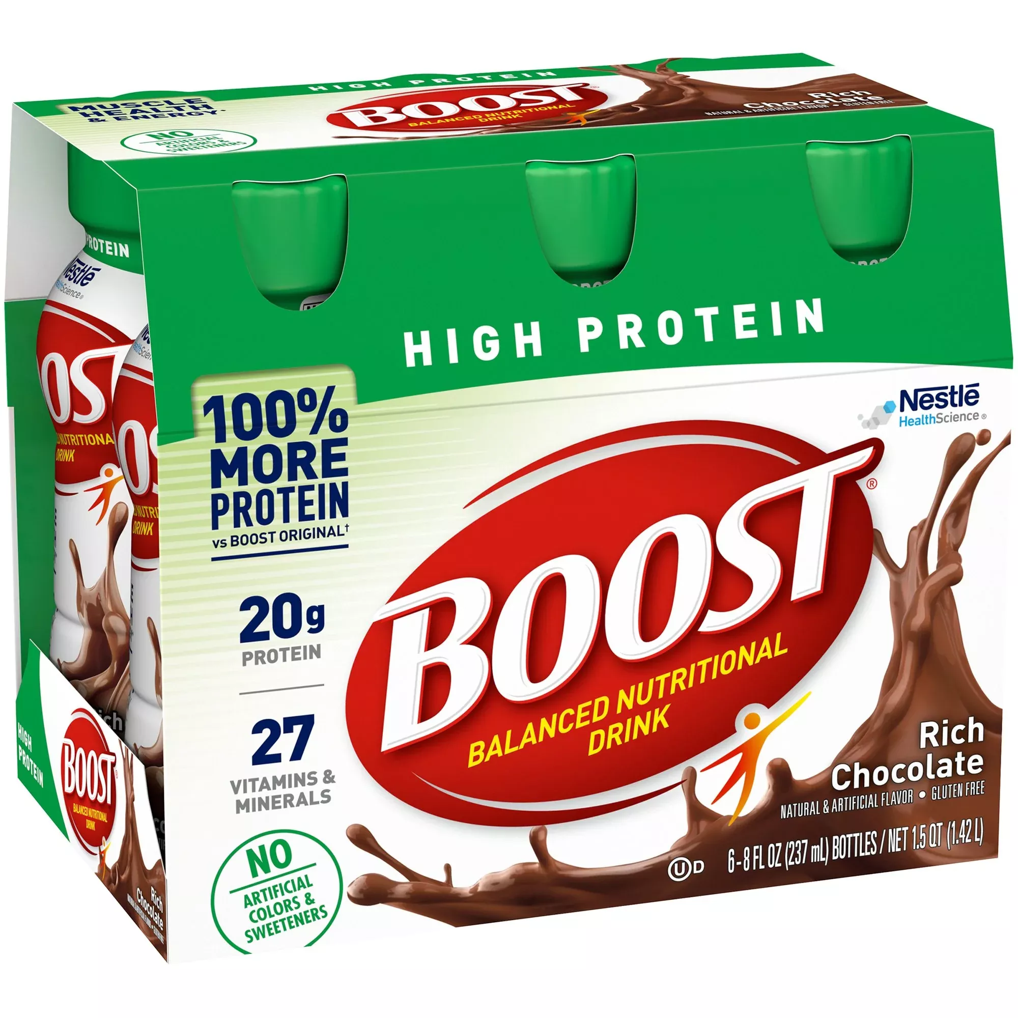 Boost High Protein Chocolate Oral Supplement, 8 oz. Bottle, 1 Case of 24