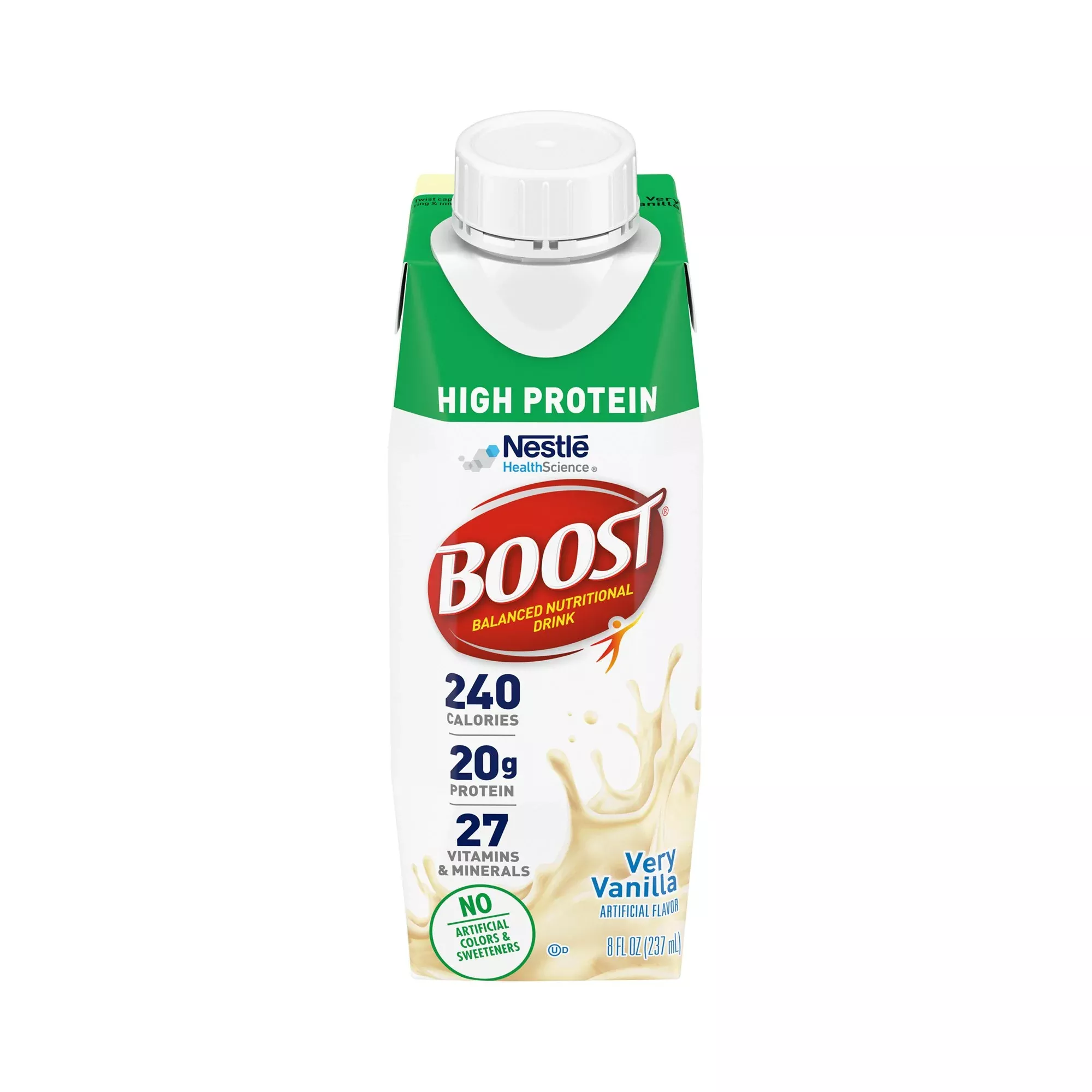 Boost High Protein Vanilla Oral Supplement, 8 oz. Bottle, 1 Case of 24