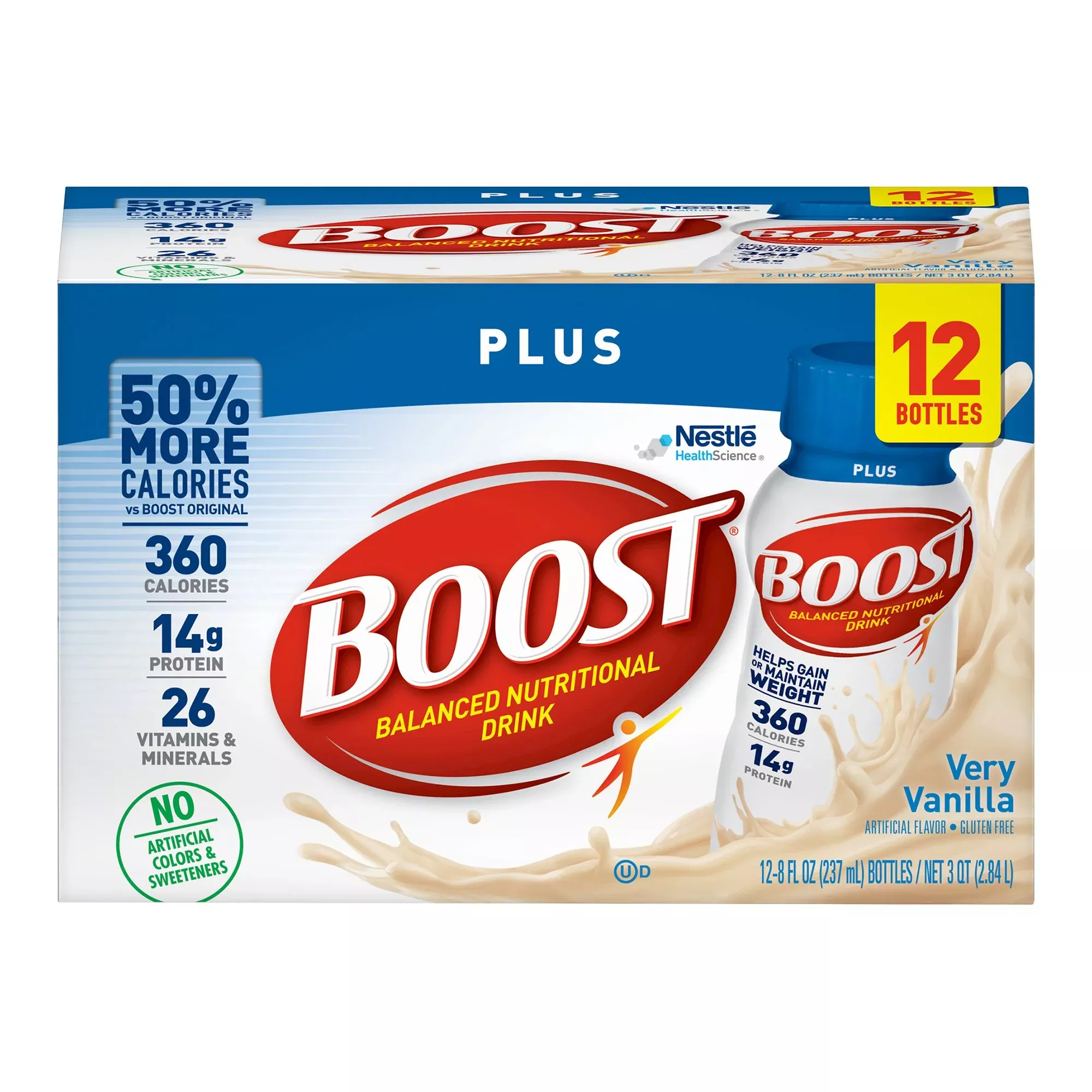 Boost Plus Vanilla Oral Supplement, 8 oz. Bottle, 1 Case of 24
