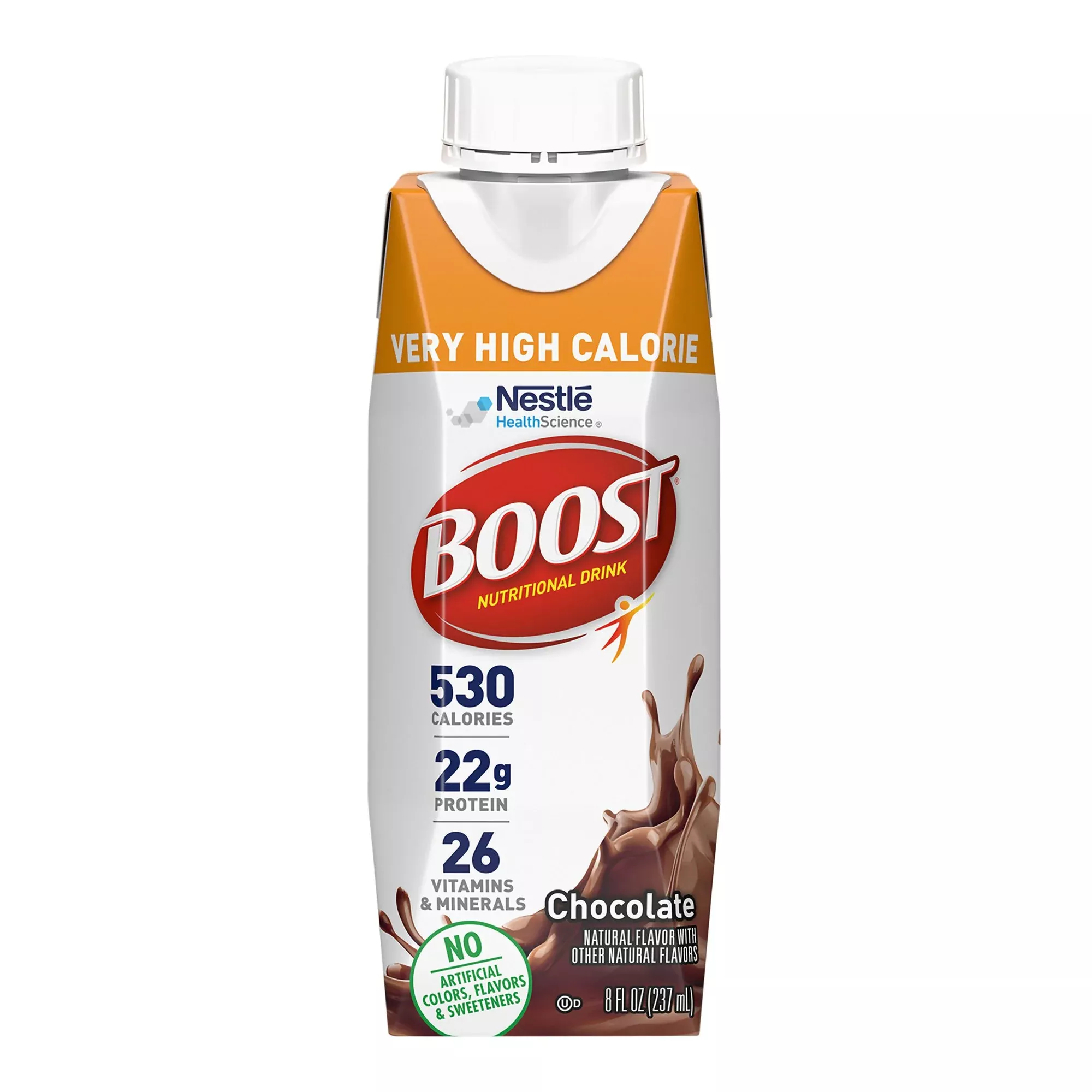Boost Very High Calorie Chocolate Oral Supplement, 8 oz. Carton, 1 Case of 24