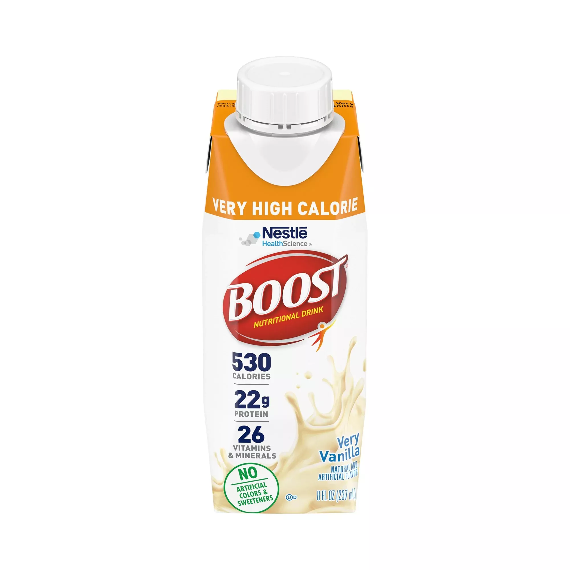 Boost Very High Calorie Vanilla Oral Supplement, 8 oz. Carton, 1 Case of 24