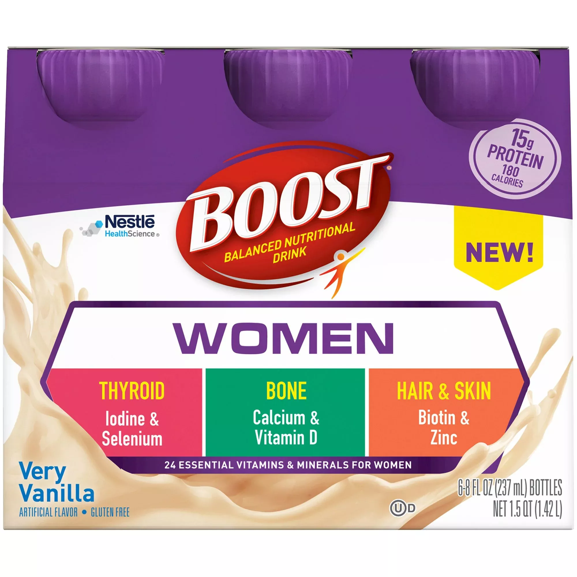 Boost Women Vanilla Oral Supplement, 8 oz. Bottle, 1 Pack of 6