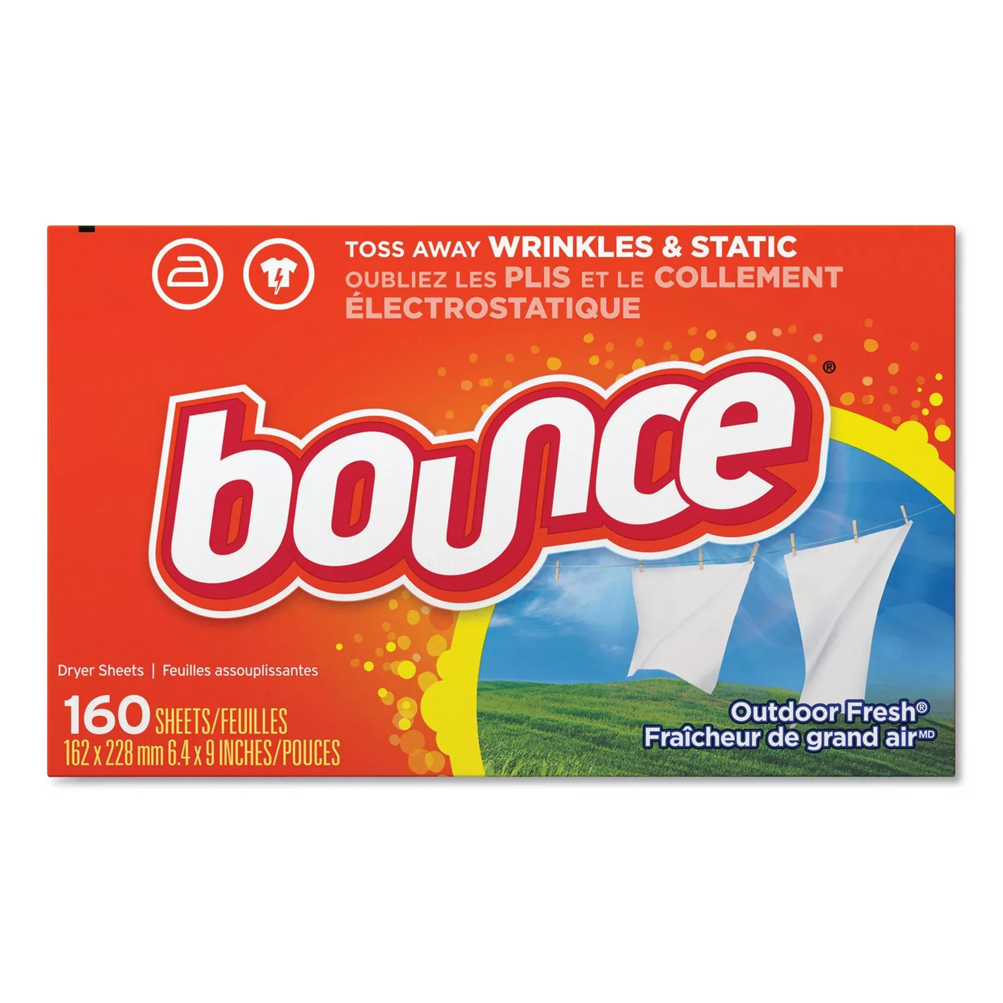 Bounce Outdoor Fresh Fabric Softner Dryer Sheets, 1 Case of 6